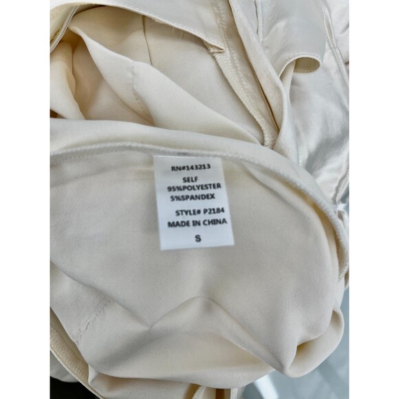 Women's Pants - miss love by Lala White Silk Flowy Wide Leg Pleeted Slack Size S - Picture 7 of 8